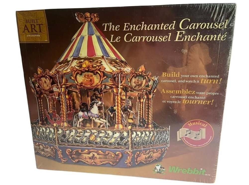Wrebbit Built Art Collection The Enchanted Carousel Musical 3D Puzzle Model Kit